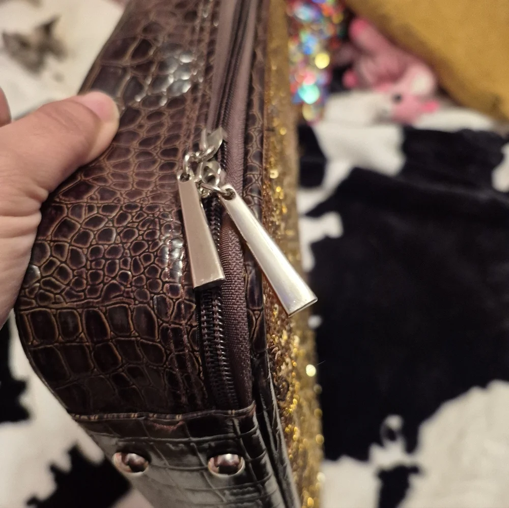 Gold &brown Sequin Laptop Bag - Picture 11 of 12